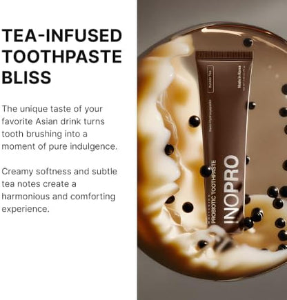 InoPro Teeth Whitening Strips 14 Treatments Kit + Nano-Hydroxyapatite Whitening Toothpaste with Probiotic for Sensitive Teeth - Bubble Tea