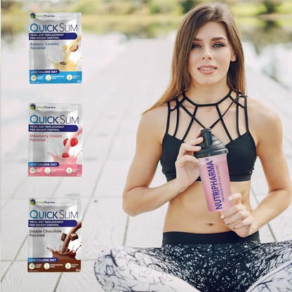Quick Slim Meal Replacement Shake for Weight Loss, 30 Servings, 20g Protein, 27 Vitamins