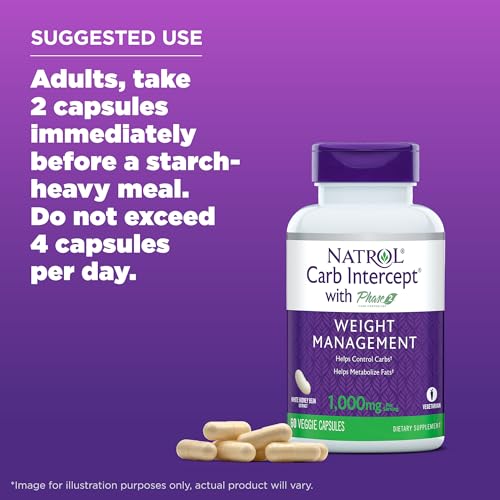 Natrol Carb Intercept with Phase 2 Starch Neutralizer, 60 Capsules