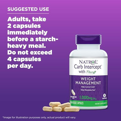 Natrol Carb Intercept with Phase 2 Starch Neutralizer, 60 Capsules