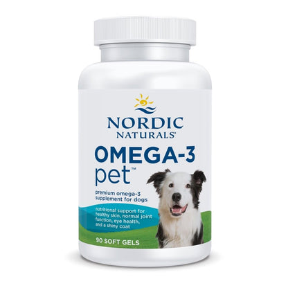Nordic Naturals Omega-3 Fish Oil for Dogs with EPA + DHA - 180 Count | Easy-to-give soft gel capsules deliver 320 mg omega-3 per serving to support heart, skin, coat, and immune health in dogs