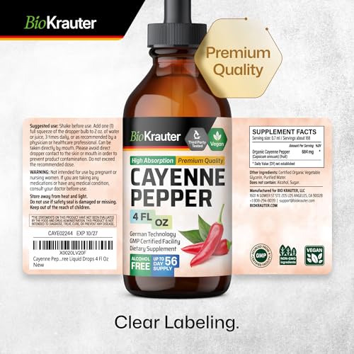 MAUWE HERBS Cayenne Pepper Supplement - Organic Cayenne Pepper Tincture
