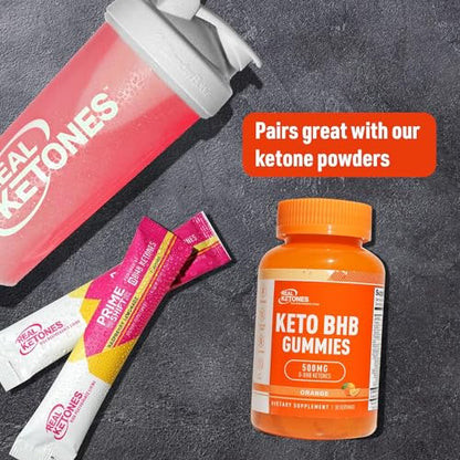 Real Ketones Keto BHB Gummies - Keto Gummies with BHB Exogenous Ketones for Enhanced