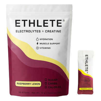 Electrolytes + Vitamins + Creatine, Powder (3-Flavors), 5g Creatine Monohydrate, with Electrolytes, Magnesium, Potassium, Vitamins B6, B12 & C (Peach Mango, Lemon Lime, Raspberry Lemon)