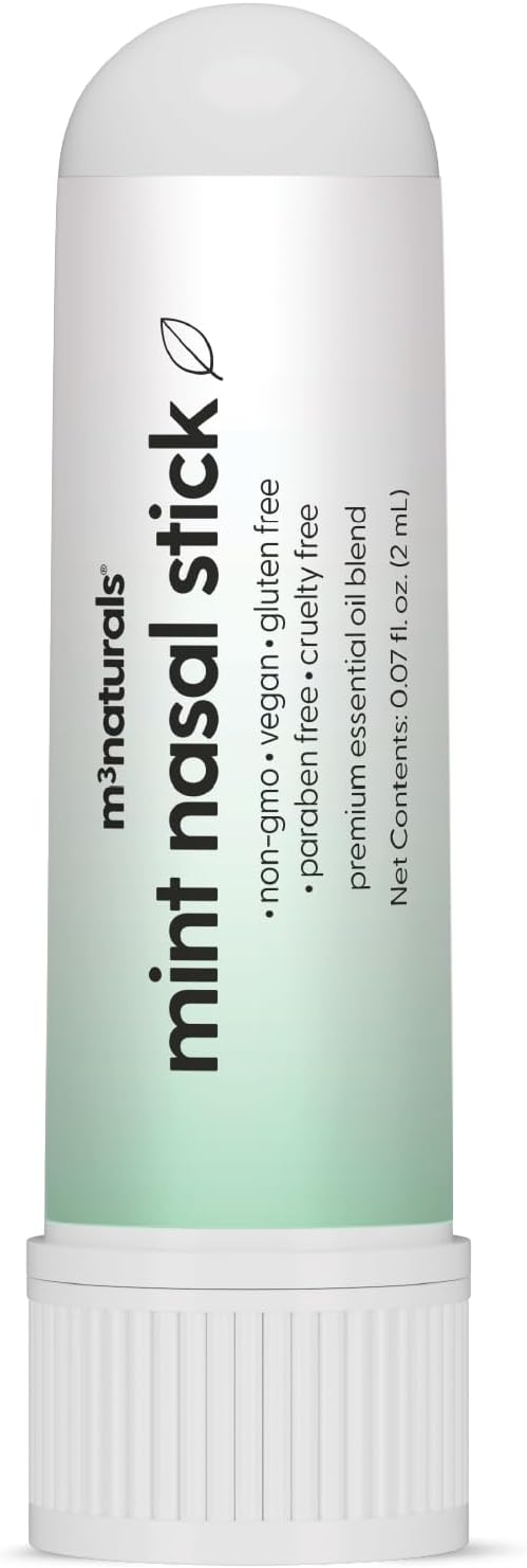 Mint Nasal Stick, Nasal Inhaler, Essential Oil Aromatherapy, 4 Sticks by M3