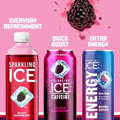 Sparkling Ice, Black Raspberry Sparkling Water, Zero Sugar Flavored Water, with Vitamins