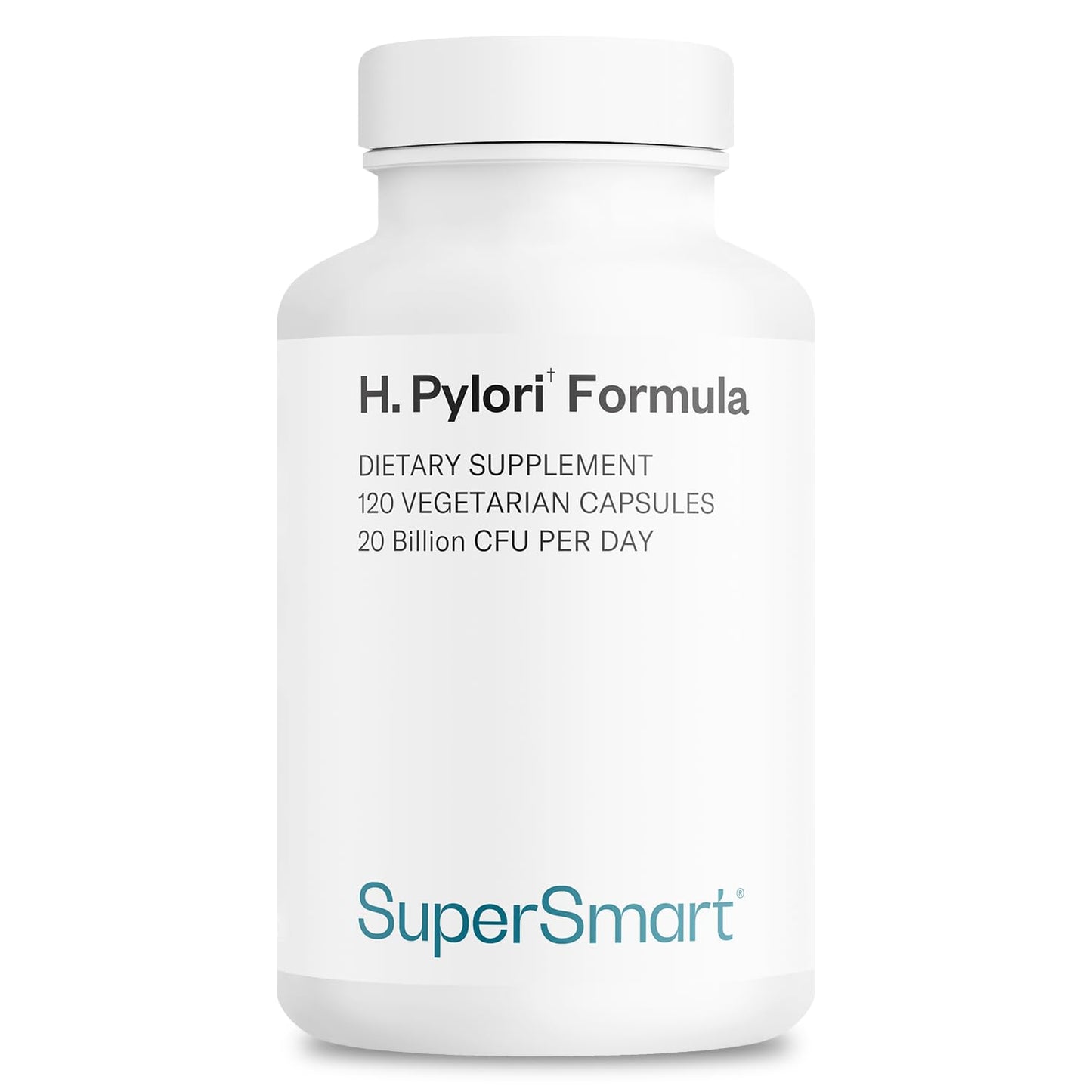 Supersmart H. Pylori Formula 20 Billion CFU per Day - Natural Probiotic Lactobacillus Reuteri DSM 17648 Supplement | Non-GMO & Gluten Free - 60 Vegetarian Capsules