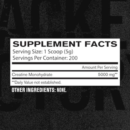 Jacked Factory Creatine Monohydrate Powder 1000g - Creatine Supplement for Muscle