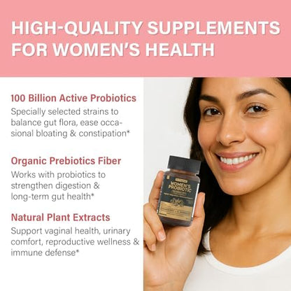 12 PPM Molecular Hydrogen Tablets & Women’s Probiotic with Prebiotics | Daily Wellness Routine for Women | 2 Items