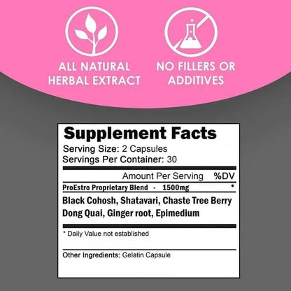 SPEC ProEstro 1500mg Estrogen Pills for Women - Female Hormone Balance Supplement, Fertility