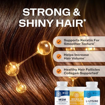 Vimergy Collagen Replenish Kit – Collagen Support Supplement with MSM, Lysine & Micro-C Immune Power™ (Vitamin C) – Supports Hair, Skin & Nails, Keratin & Elastin*