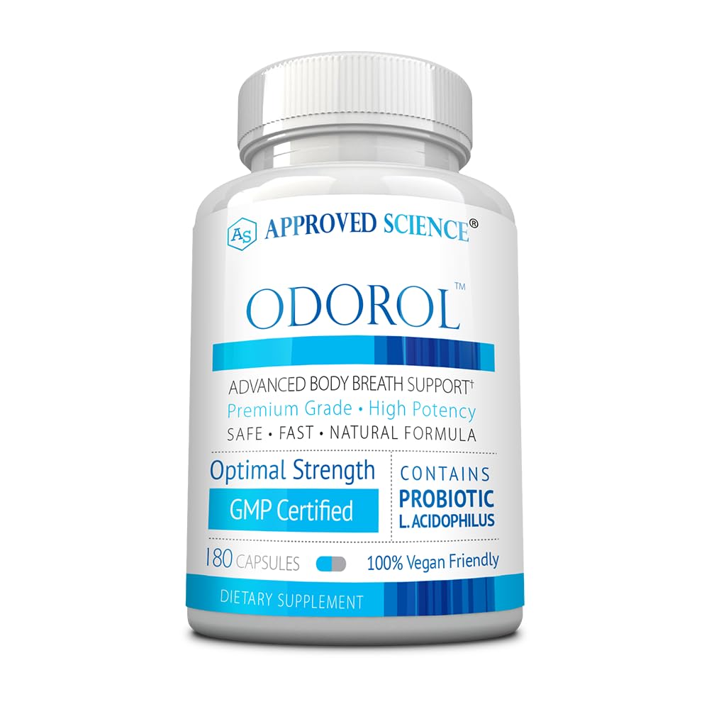 Approved Science Odorol - 60 Capsules - Freshen Bad Breath and Body Odor - Contains L.acidophilus, Green Tea, Magnolia Bark, Peppermint Oil, and Fennel - All Natural, Vegan Friendly, Non-GMO