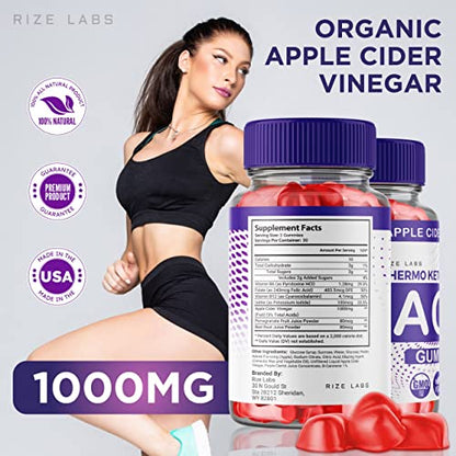 rize labs (2 Pack) Thermo Keto Gummies - ACV for Advanced Weight Loss with Apple Cider