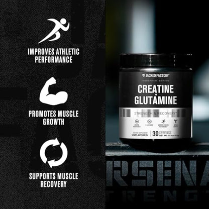 Creatine + Glutamine - Creatine Supplement with L-Glutamine for Muscle Recovery