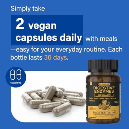 Probiotics & Digestive Enzymes Bundle – 100 Billion CFU Probiotic with 35 Strains + Multi Enzyme Complex for Men & Women – Supports Digestive Balance, Gut Health & Nutrient Absorption – Vegan, Non-GMO