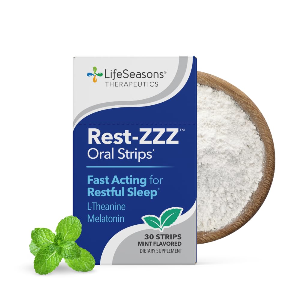 LifeSeasons Rest-ZZZ - Natural Sleep Support Supplement - Fall Asleep & Stay Asleep - Calms Nervous System - Ease Muscle Tension & Restlessness - Low Dose Melatonin GABA & Chamomile - 60 Capsules