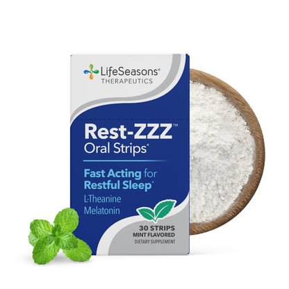 LifeSeasons Rest-ZZZ - Natural Sleep Support Supplement - Fall Asleep & Stay Asleep - Calms Nervous System - Ease Muscle Tension & Restlessness - Low Dose Melatonin GABA & Chamomile - 60 Capsules