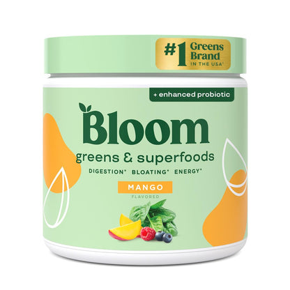 Bloom Nutrition Superfood Greens Powder, Berry, 30 Servings | Digestive Enzymes with Probiotics and Prebiotics, Gut Health, Bloating Relief for Women, Chlorella, Green Juice Mix