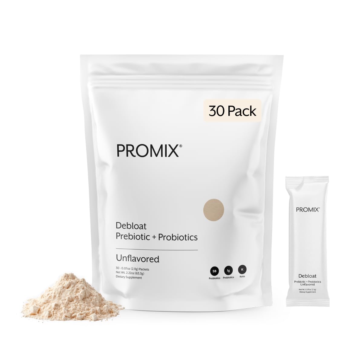 ProMix Nutrition Debloat Prebiotics and Probiotics with Baobab - Rich in Vitamin C, Bloating Relief, Immune Support - Orange - 30 Servings (Pack of 30)