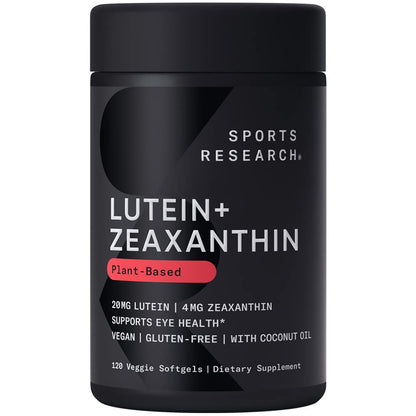 Sports Research Vegan Lutein + Zeaxanthin (20mg) with Organic Coconut