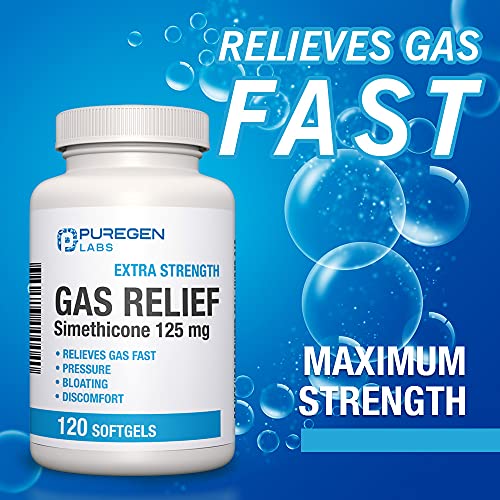 P Puregen Labs Extra Strength Gas Relief Softgels with Simethicone 125 mg