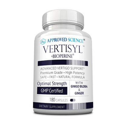 Approved Science VertiSyl - Ginkgo Biloba, Ginger, Vitamin D3, BioPerine - 60 Capsules - 1 Month Supply