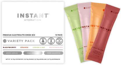 Instant Hydration Electrolytes Powder Packets - Variety Pack - Zero Sugar - Keto, Vegan, Gluten-Free, Non-GMO - Boost Recovery, Brain Function, Muscle & Tissue Health - 12 Sticks