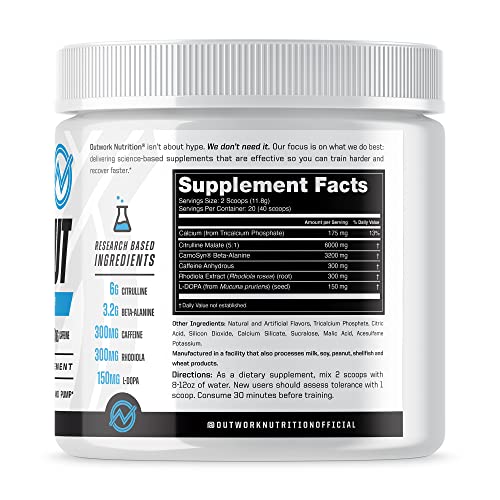 Outwork Nutrition Pre-Workout Supplement with Nootropics - Energy & Mental Focus
