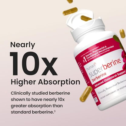 humanN SuperBerine – Berberine + Olive Leaf Extract - Cholesterol & Metabolic Clinically