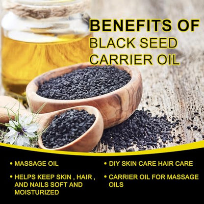 2 Pack Black Seed Oil, Organic Cold Pressed Unrefined Black Seed Oil, Pure Natural Black