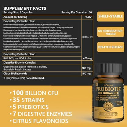 Probiotics Bundle for Women & Men – 2 Pack Gut Health Support | 100 Billion CFU Probiotics with Prebiotics, Enzymes & Citrus Bioflavonoids + Women’s Probiotic for Digestive, Vaginal & Urinary Health w
