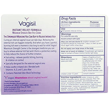 Vagisil Maximum Strength Anti-Itch Creme 1 oz (Pack of 2)