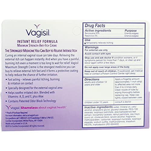 Vagisil Maximum Strength Anti-Itch Creme 1 oz (Pack of 3)