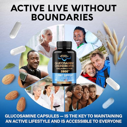 Glucosamine | Chondroitin | MSM | Collagen - 2800 mg Joint Support Supplement