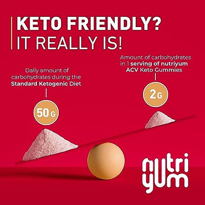 Keto ACV Gummies 1500 mg - Gelatin-Free Apple Cider Vinegar Gummies - Low Carbs Pectin