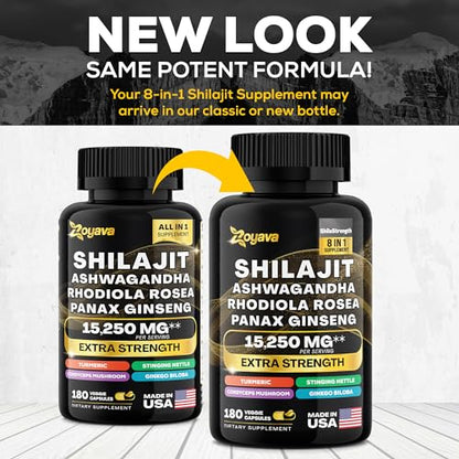 Zoyava Shilajit 9000MG Radiant Health Blend Ashwagandha 2000MG Rhodiola Rosea
