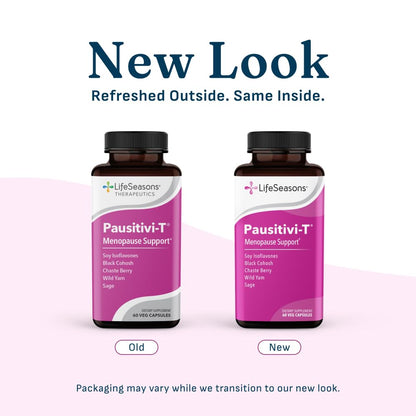 Pausitivi-T - Menopause Support Supplement - Powerful Relief for Hot Flashes, Hormone Imbalance & Night Sweats - Nourishes Tissue - Sage, Chasteberry, Soy Isoflavones & Black Cohosh - 60 Capsules