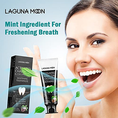 Whitening Charcoal Toothpaste for Sensitive Teeth, Enamel Repair and Cavity Protection