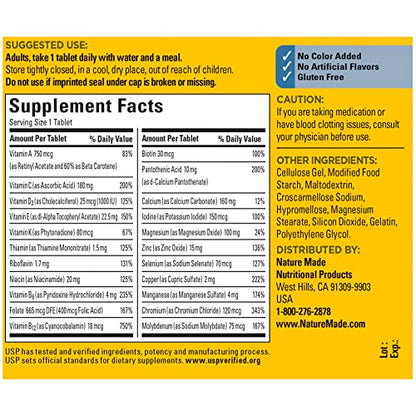 Nature Made Multivitamin For Him with No Iron, Mens Multivitamins for Daily Nutritional