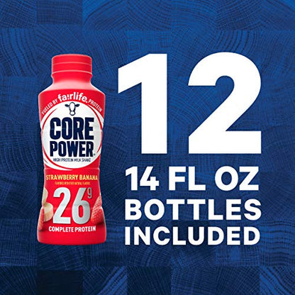 Core Power Fairlife 26g Protein Milk Shakes, Ready To Drink for Workout Recovery, Strawberry
