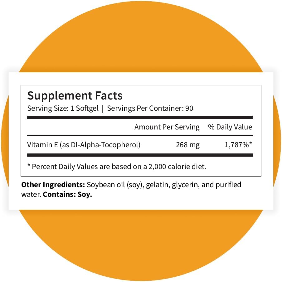 Pattern Wellness Vitamin E 400 IU – Supports Antioxidant, Immune & Cellular Health – 90 Softgels, 3rd Party Lab Tested
