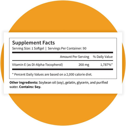 Pattern Wellness Vitamin E 400 IU – Supports Antioxidant, Immune & Cellular Health – 90 Softgels, 3rd Party Lab Tested
