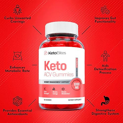 (3 Pack) Keto Bites, Keto Bites ACV Gummies, Keto Bites Gummies Keto ACV, Keto Gummy