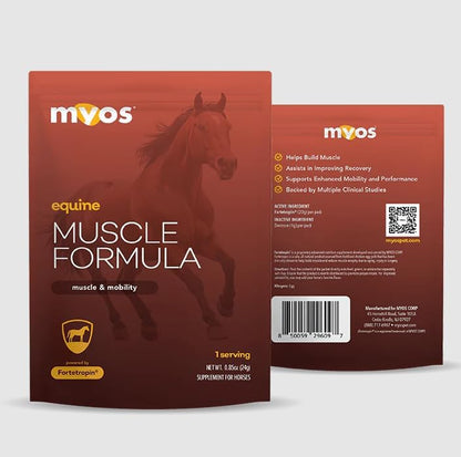 MYOS Equine Muscle Formula - 30 Servings Bucket with Individual Serving Packs