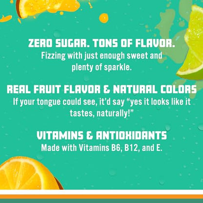 Sparkling Ice, Lemon Lime Sparkling Water, Zero Sugar Flavored Water, with Vitamins