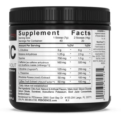 PEScience High Volume + Prolific Pre-Workout Stack, Powerful Nitric Oxide & Energy Supplement Bundle, Black Cherry
