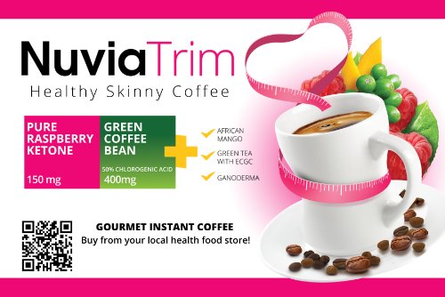 Nuvia Trim - Gourmet Instant Coffee for Weight Loss, with Garcinia Cambogia, Raspberry