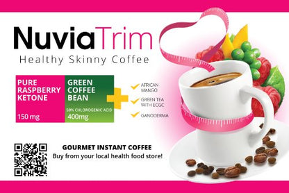 Nuvia Trim - Gourmet Instant Coffee for Weight Loss, with Garcinia Cambogia, Raspberry