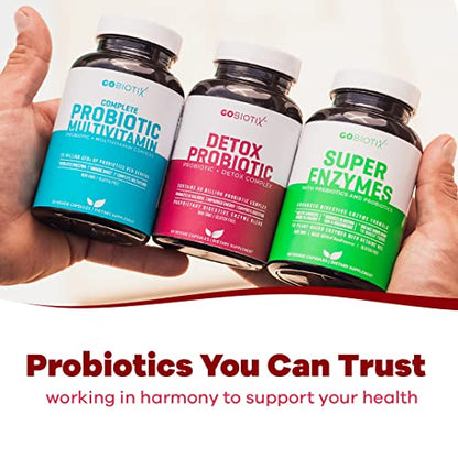 GOBIOTIX Detox Probiotic Supplement with Digestive Enzymes, Milk Thistle, Turmeric