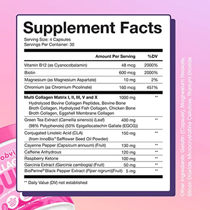 Obvi Collagenic Burn, Collagenic Fat Burner, Thermogenic Fat Burner for Weight Loss